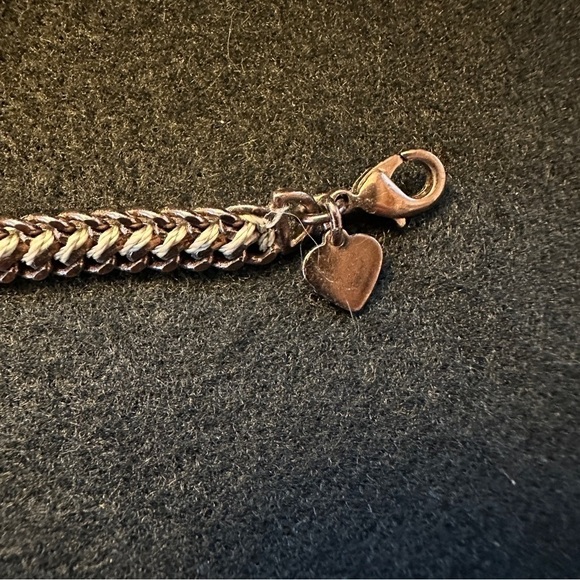 Stella & Dot vintage copper cup chain bracelet with pink rhinestones - Picture 5 of 10